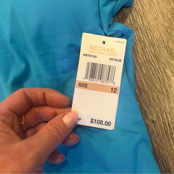 New Michael Kors Logo One piece swimsuit sizes 10 & 12 available Color Crew blue - Picture 6 of 7